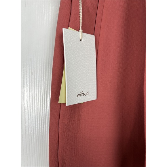 Aritzia Wilfred NWT Tie Front Pants Warm Sienna Red Rouge Sienna Chaud Women's 4 - Picture 5 of 11